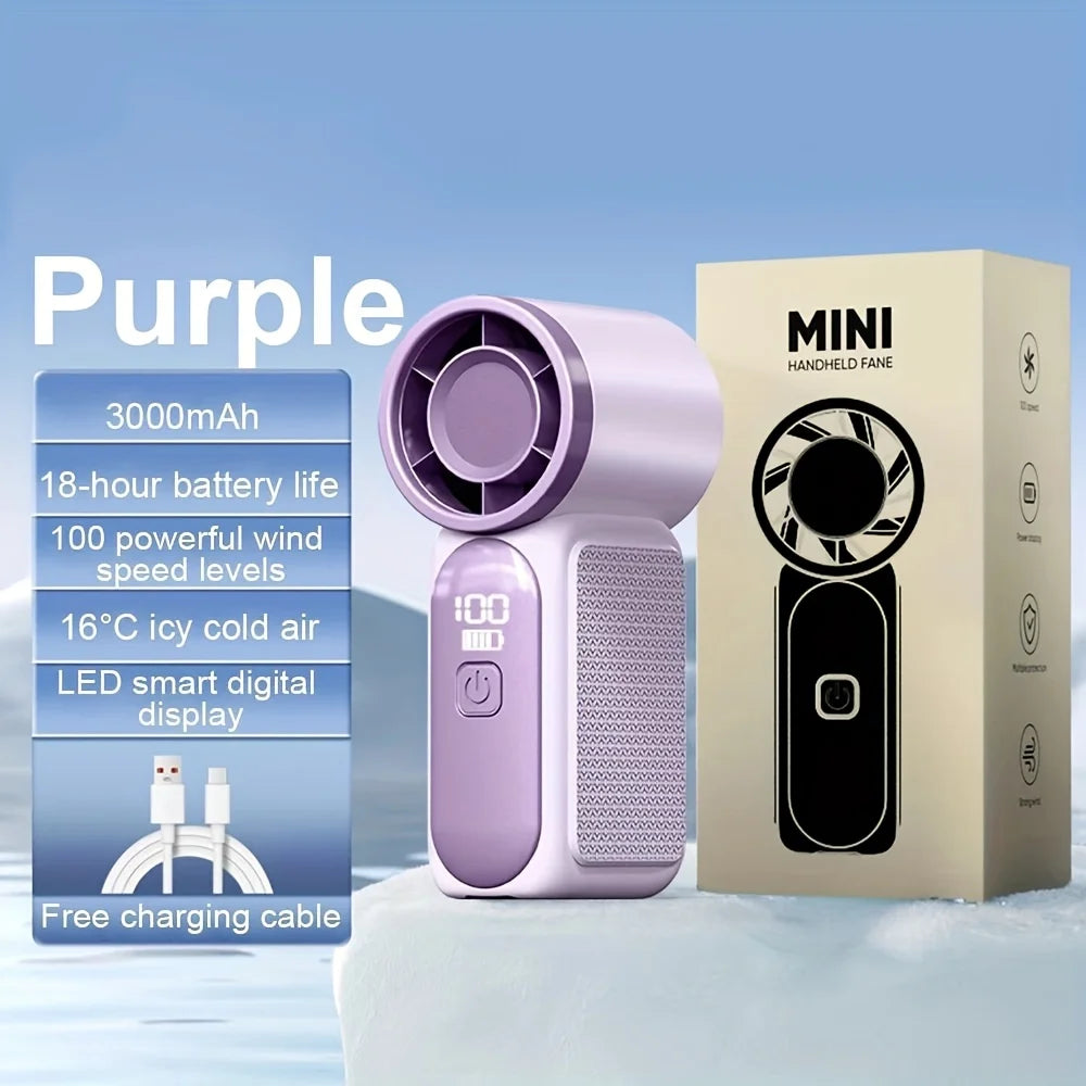 Mini Handheld Fan 3600mAh Portable Turbo Pocket For Outdoor Travel