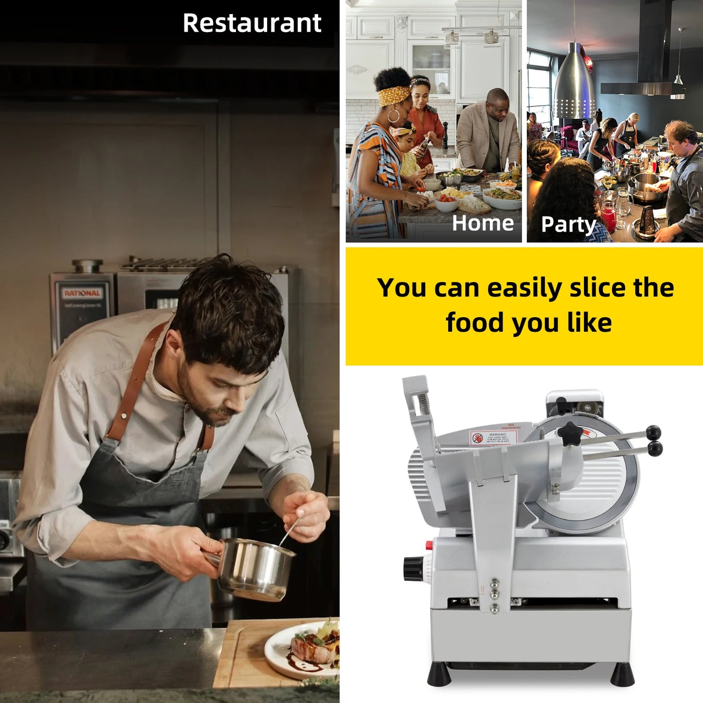 Adoolla Automatic Meat Slicer 240W 430W Dual Motor Blade
