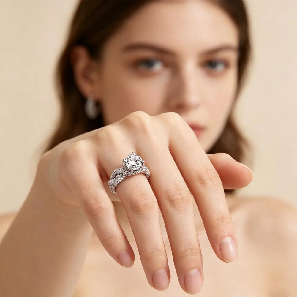 LYEE CYEE 925 Sterling Silver Moissanite Wedding Ring