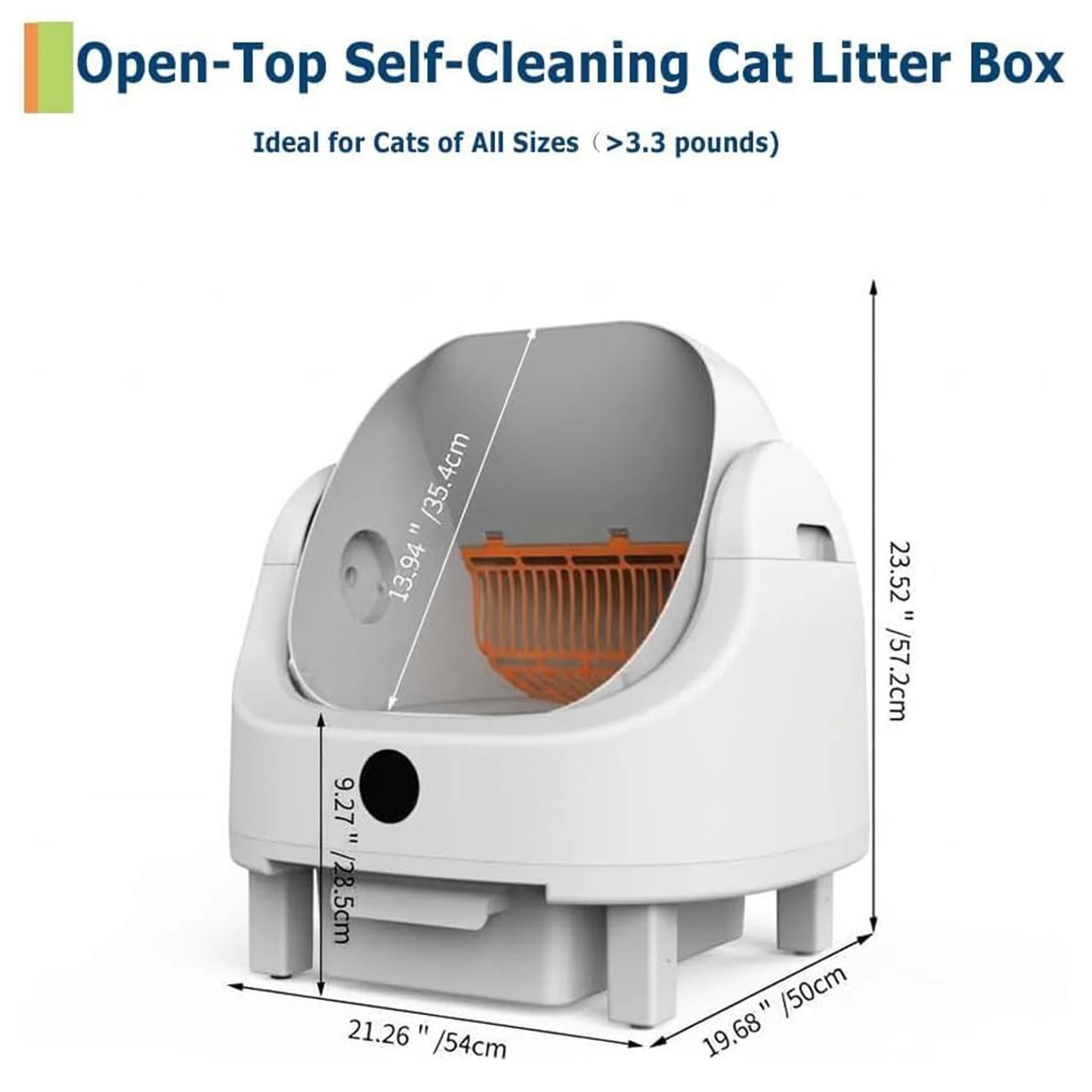 HiMISS Automatic Self-Cleaning Litter Box With Open-Top Design