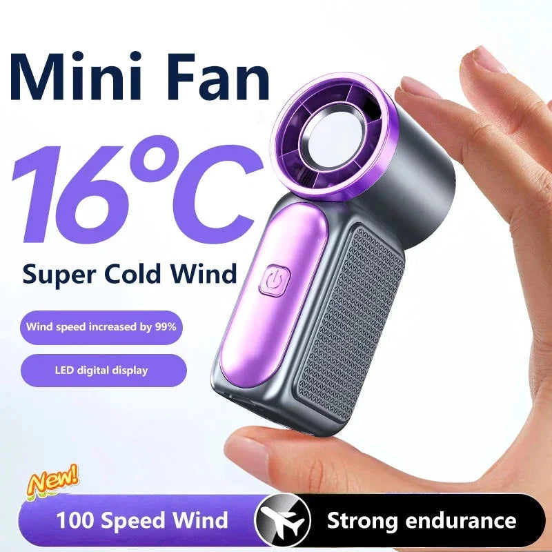 Mini Handheld Fan 3600mAh Portable Turbo Pocket For Outdoor Travel