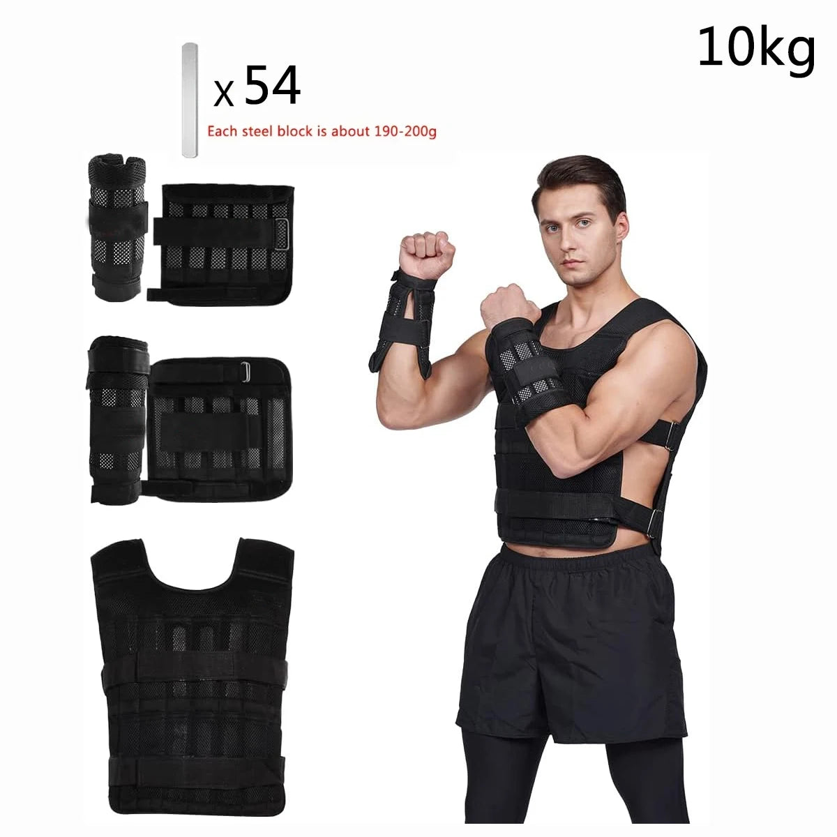 Weight Vest And Ankle Wrist Weights Fitness Training Kit