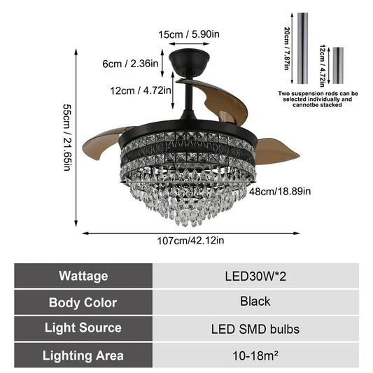 GreeLustr Intelligent LED Ceiling Fan Lights With Remote Control