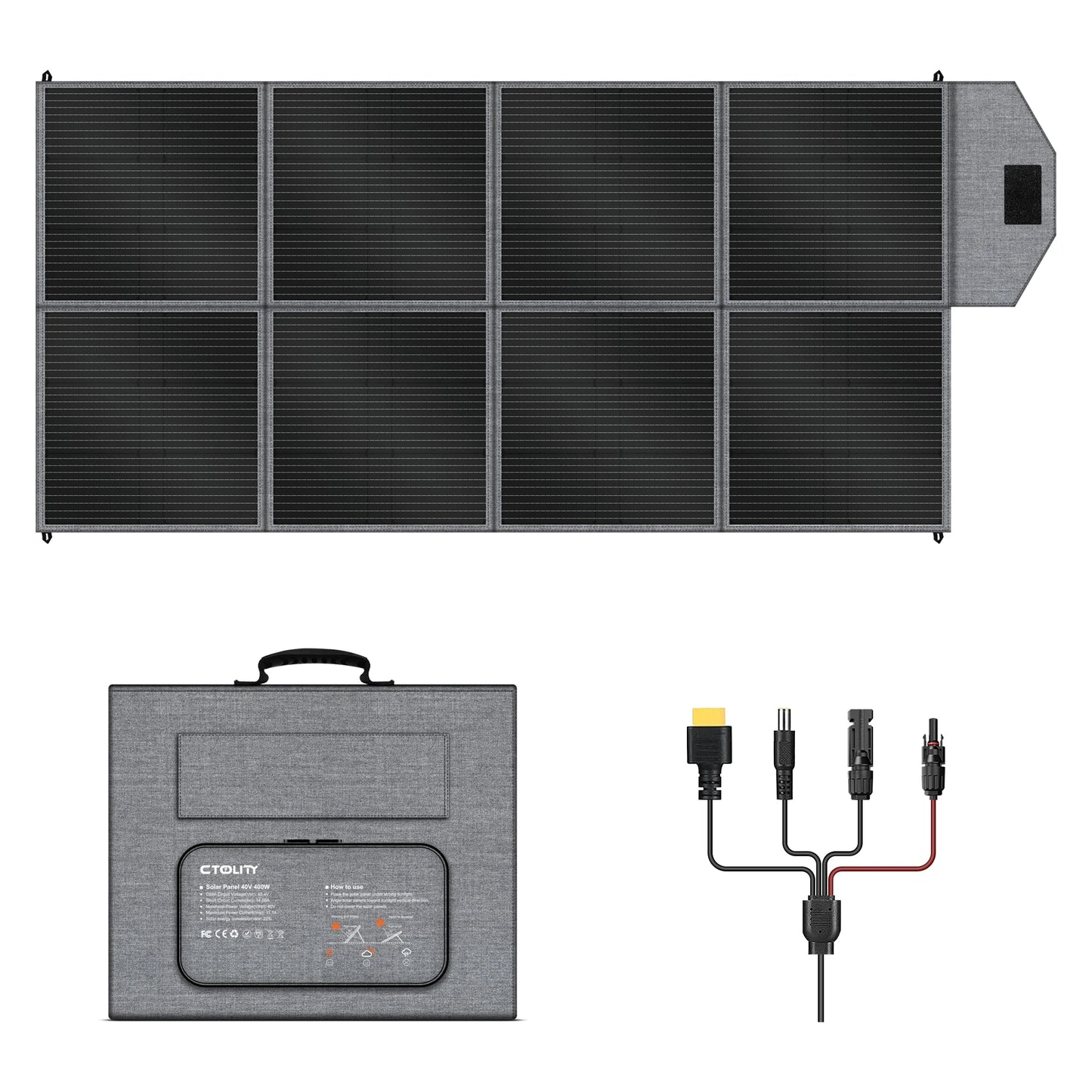 CTOLITY 400W Foldable Solar Panel Kit 23 Percent Efficiency