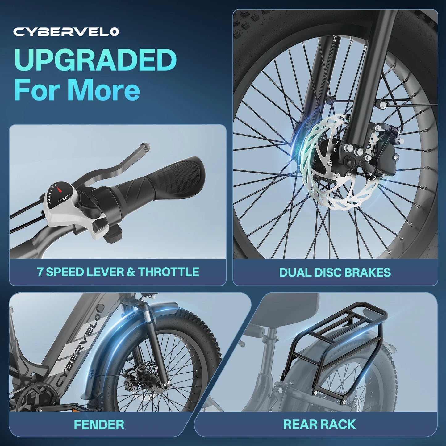 Cybervelo Long Range Electric Commuter Bicycle Featuring Seven Speeds