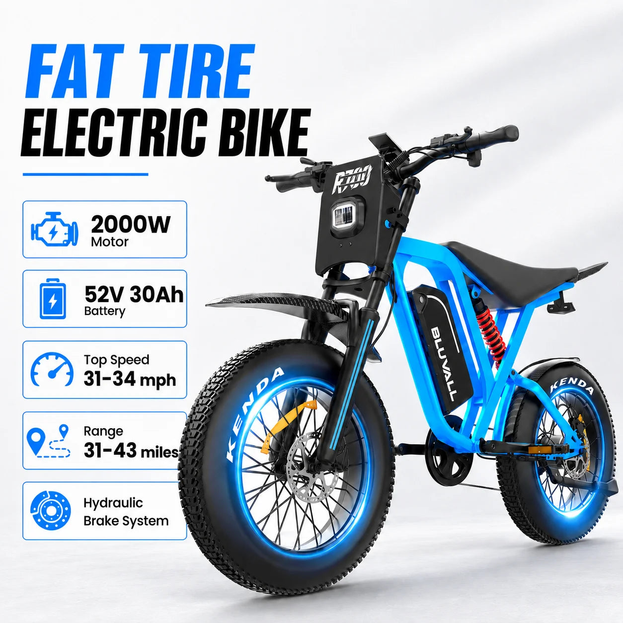 DEEPOWER R700 2500W Electric Dirt Bike 60V Lithium Battery
