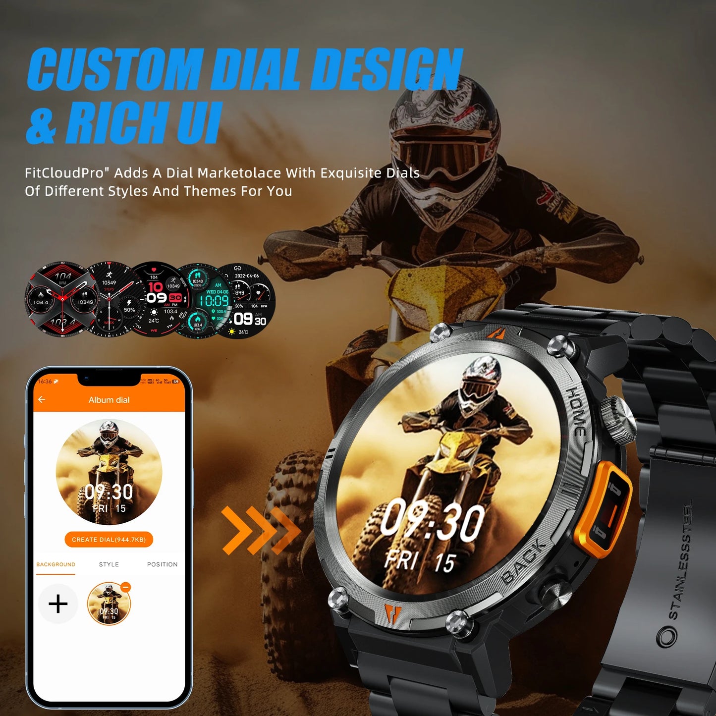 LaNikar KE3 Bluetooth Call Smartwatch For Men With Health Monitor