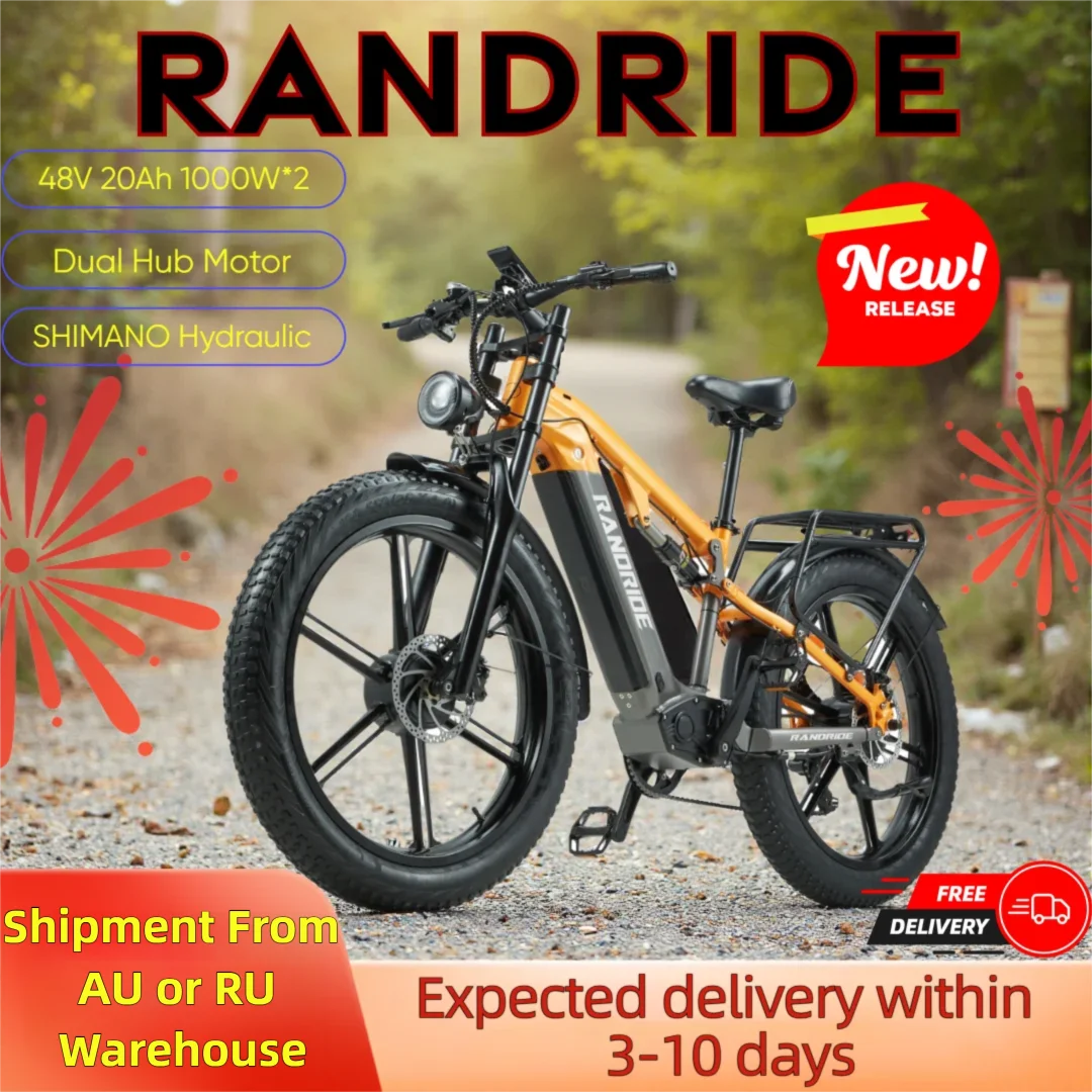 RANDRIDE 2000W Electric Mountain Bike 48V 20Ah Battery 50 Kmh