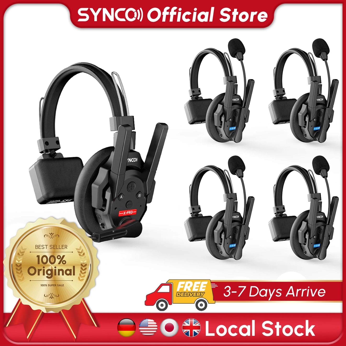 SYNCO XTALK XPRO 2.4GHz Wireless Intercom Headset for Broadcast