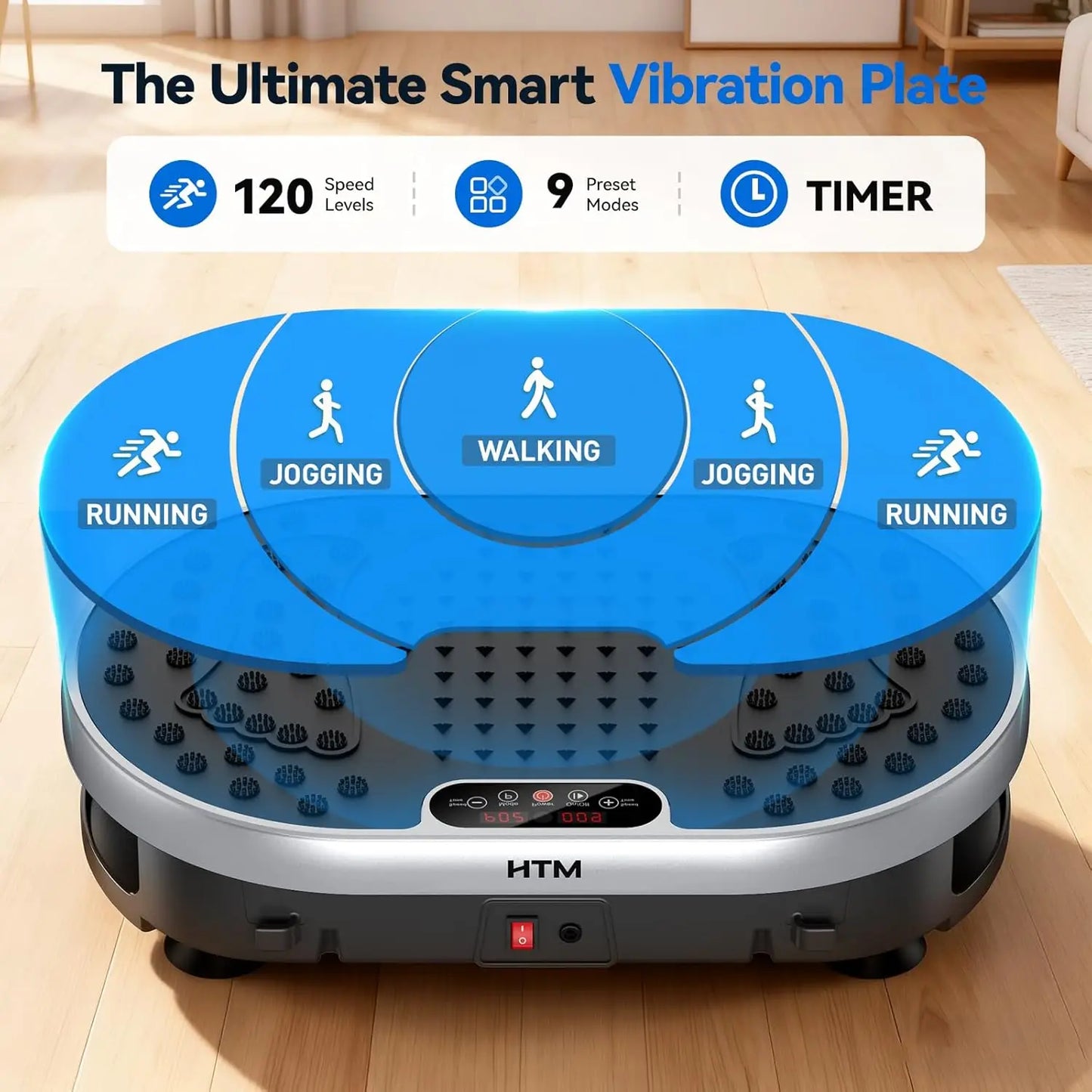HTMM Vibration Plate Exercise Machine With 120 Speed Levels