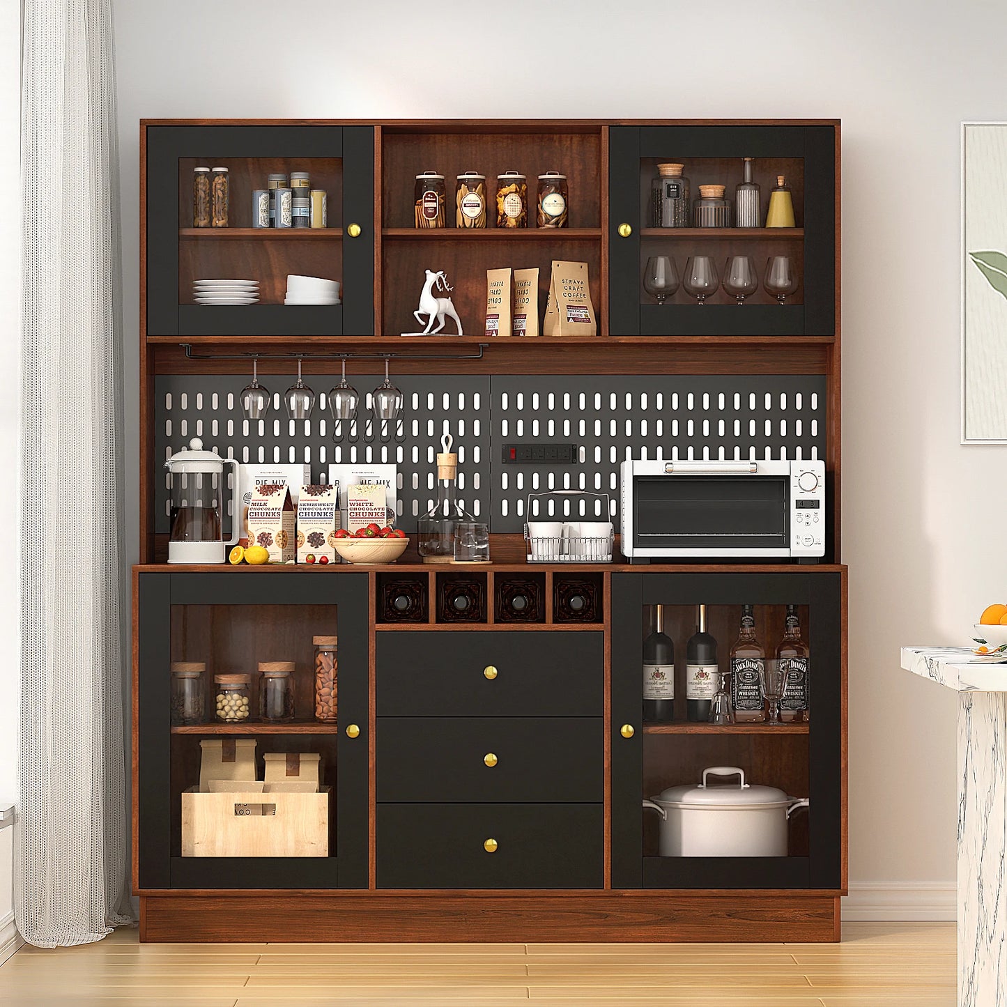 VOWNER Pantry Cabinet Freestanding Kitchen Storage Buffet Hutch