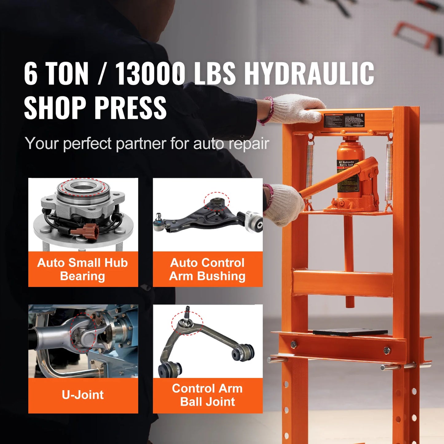 Succebuy Hydraulic Shop Press 6T H Frame For Garage Workshop