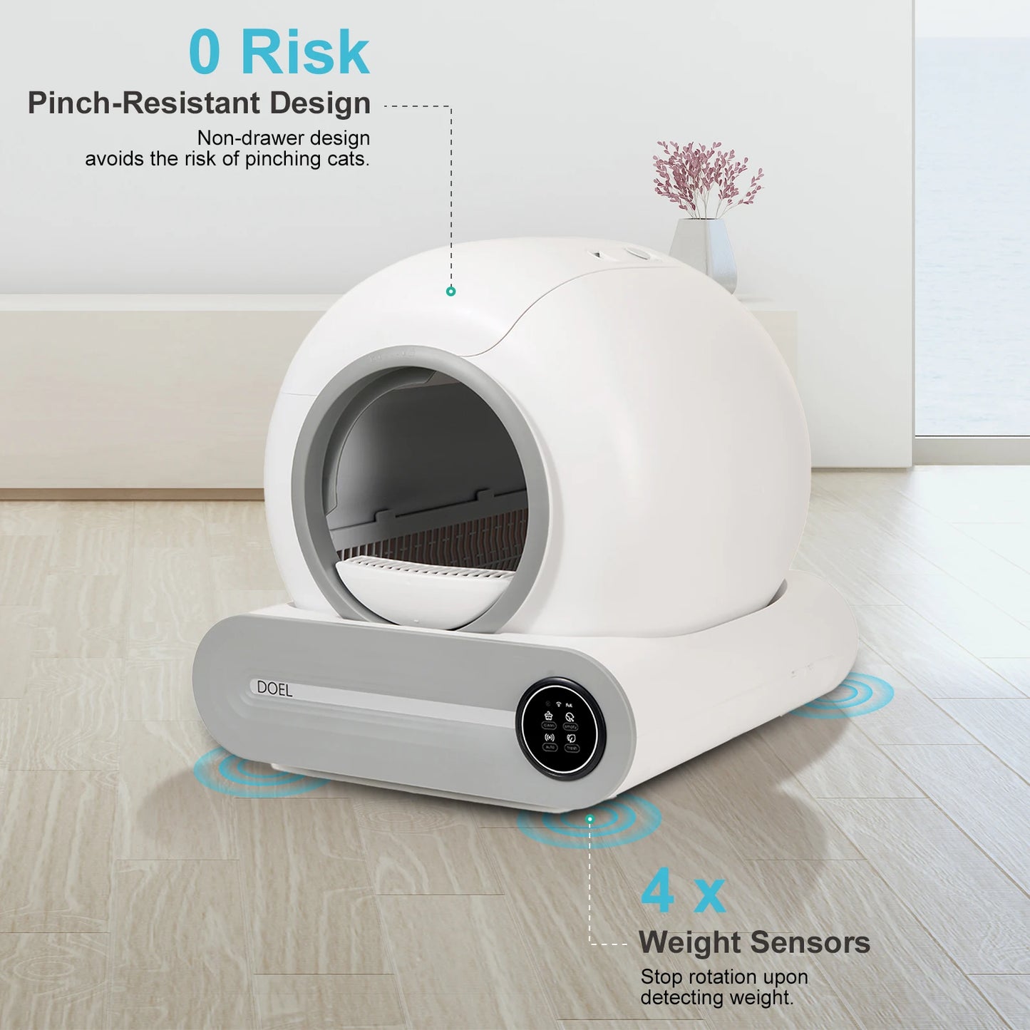 DOEL Self-Cleaning Cat Litter Box With App Control WiFi