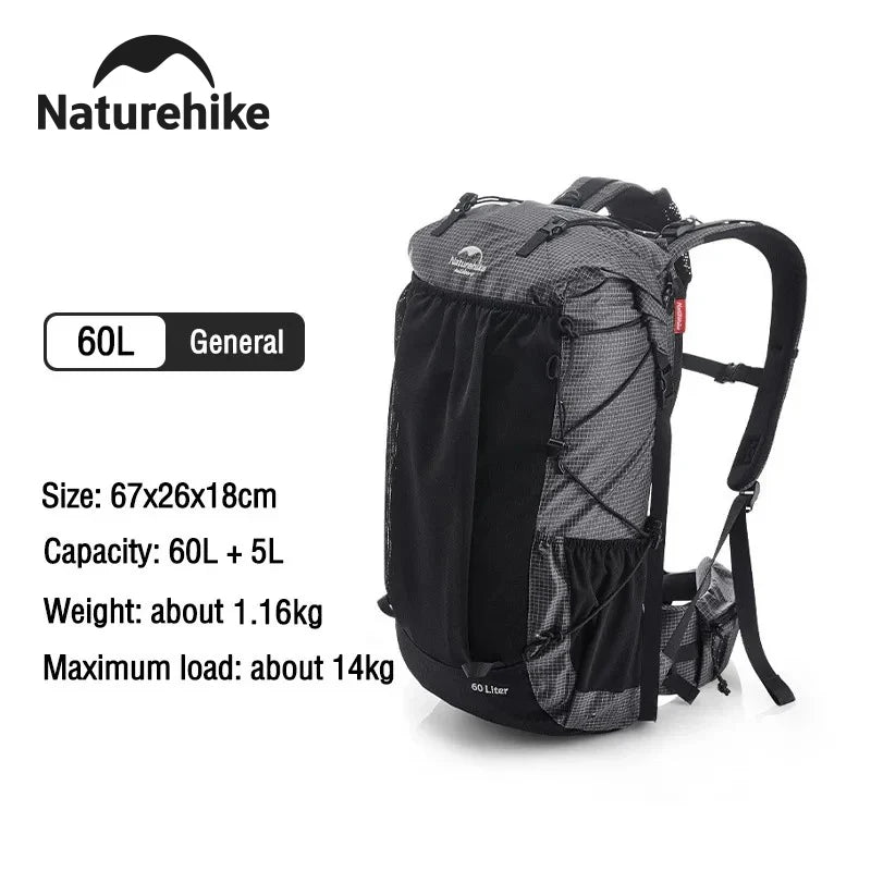 Naturehike Waterproof Mountain Backpack For Hiking Travel With Rain Cover