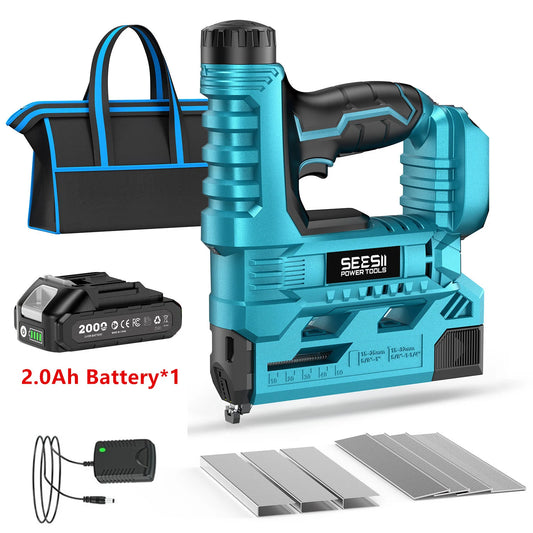 Seesii Cordless Brad Nail Gun With Nails And Batteries