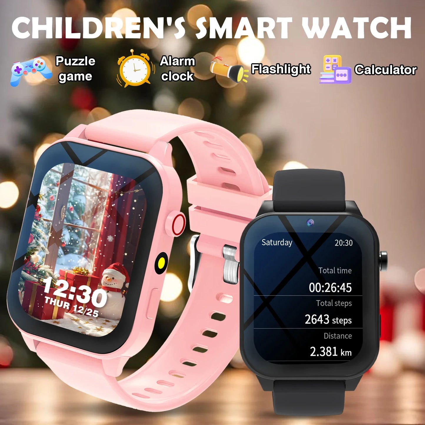 Odelettevcy Kids Smart Watch With 18 Games Camera Waterproof