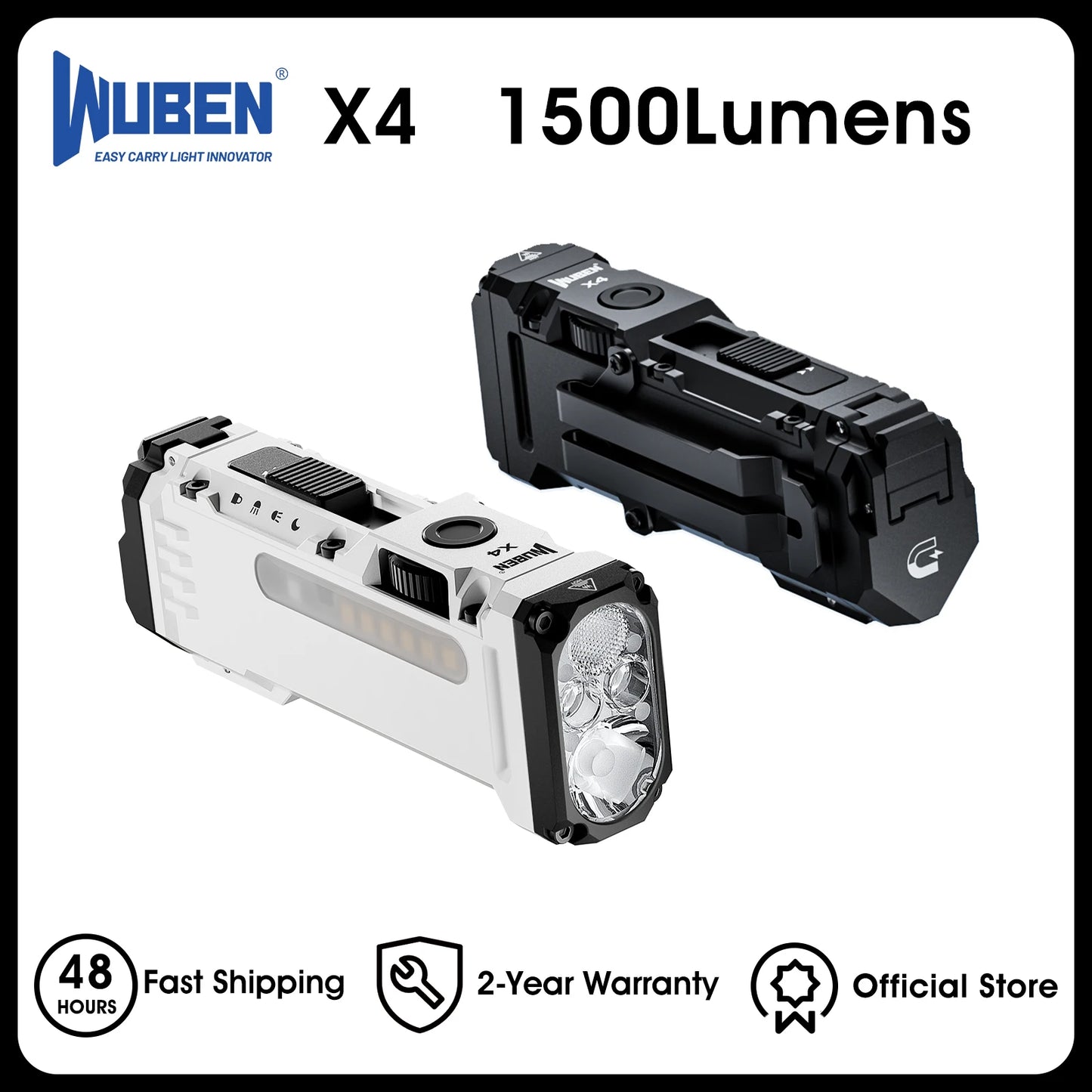 WUBEN X4 EDC Flat Flashlight With Magnetic IP68