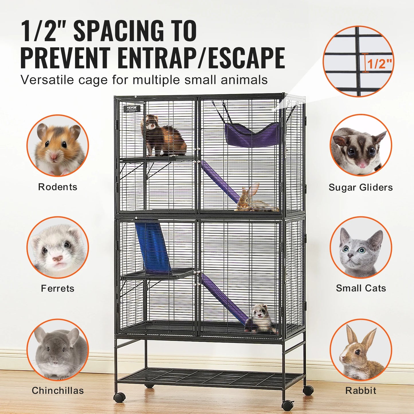 SucceBuy Ferret Cage 4 Tier Critter Nation Cage For Rodents