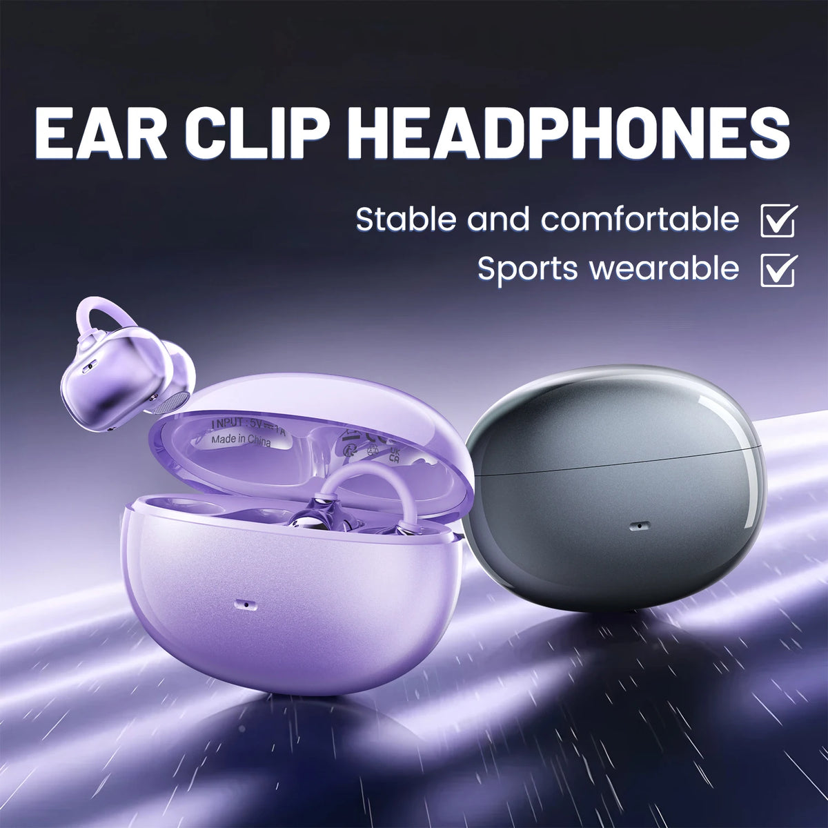 Insonixn Open Ear Clip Headphones Wireless Bluetooth With Mic