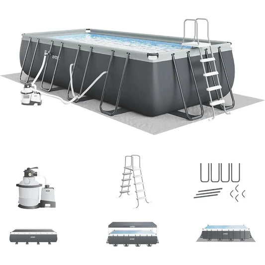 Ultra XTR Rectangular Frame Pool Set With Pump Above Ground