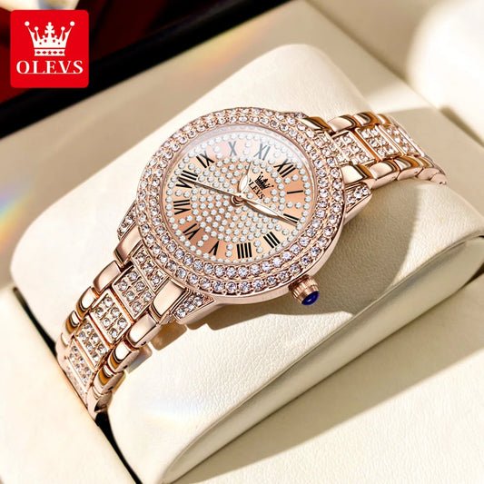 OLEVS Diamond Women's Watch 9943 Stainless Steel Waterproof Quartz