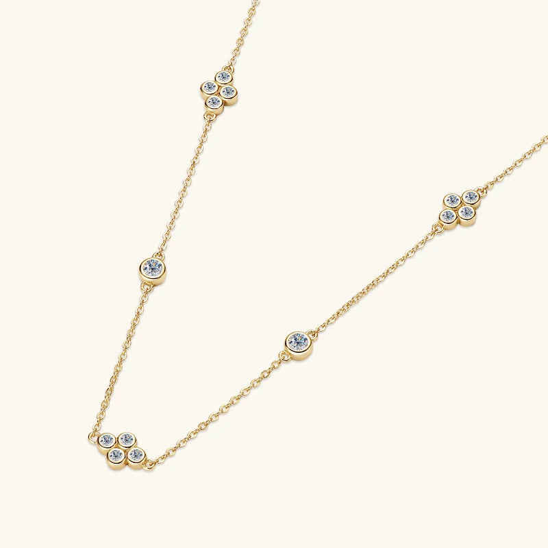 Oxtao Moissanite Diamond Choker Necklace 925 Sterling Silver