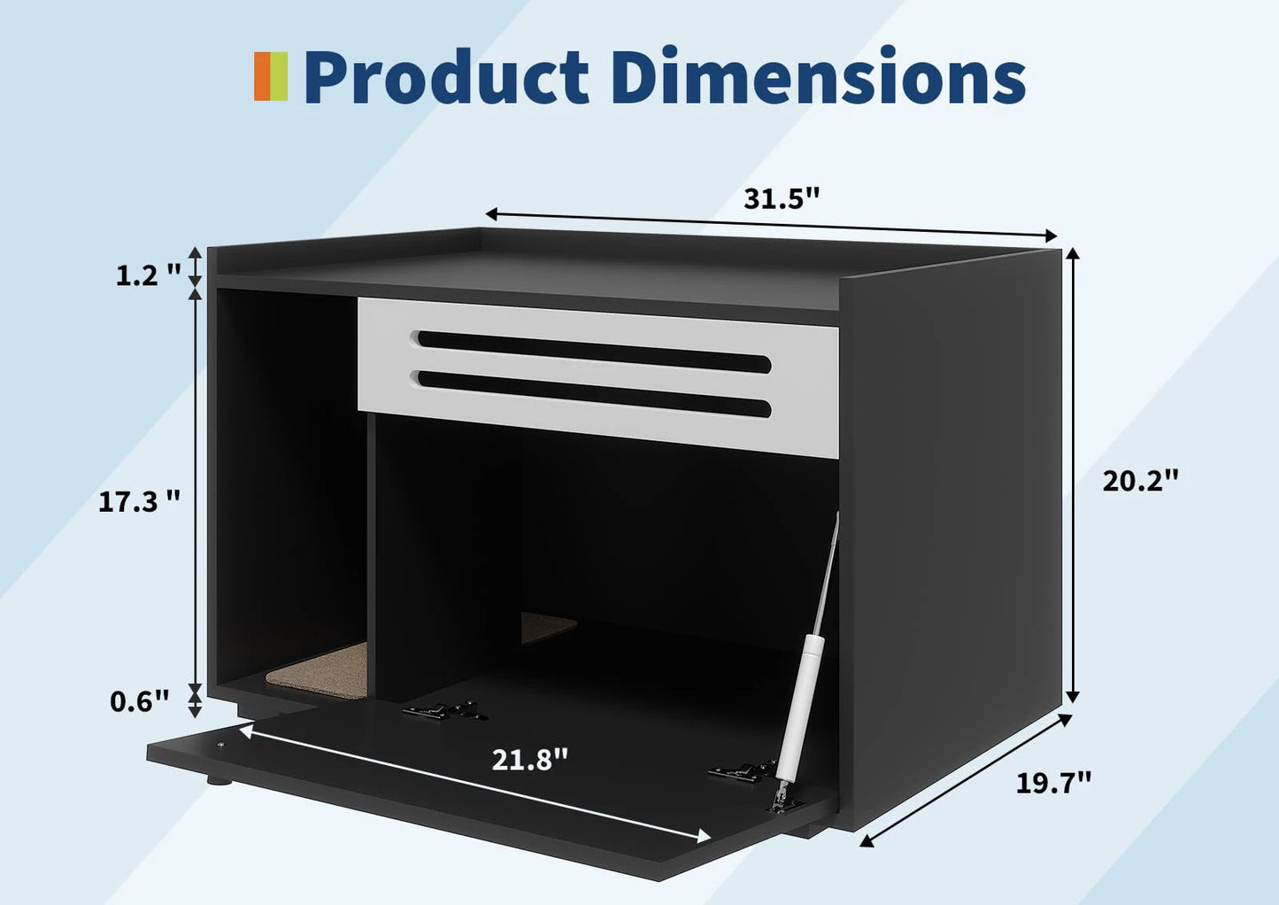 HiMISSCN 2 in 1 Cat House End Table Litter Cabinet