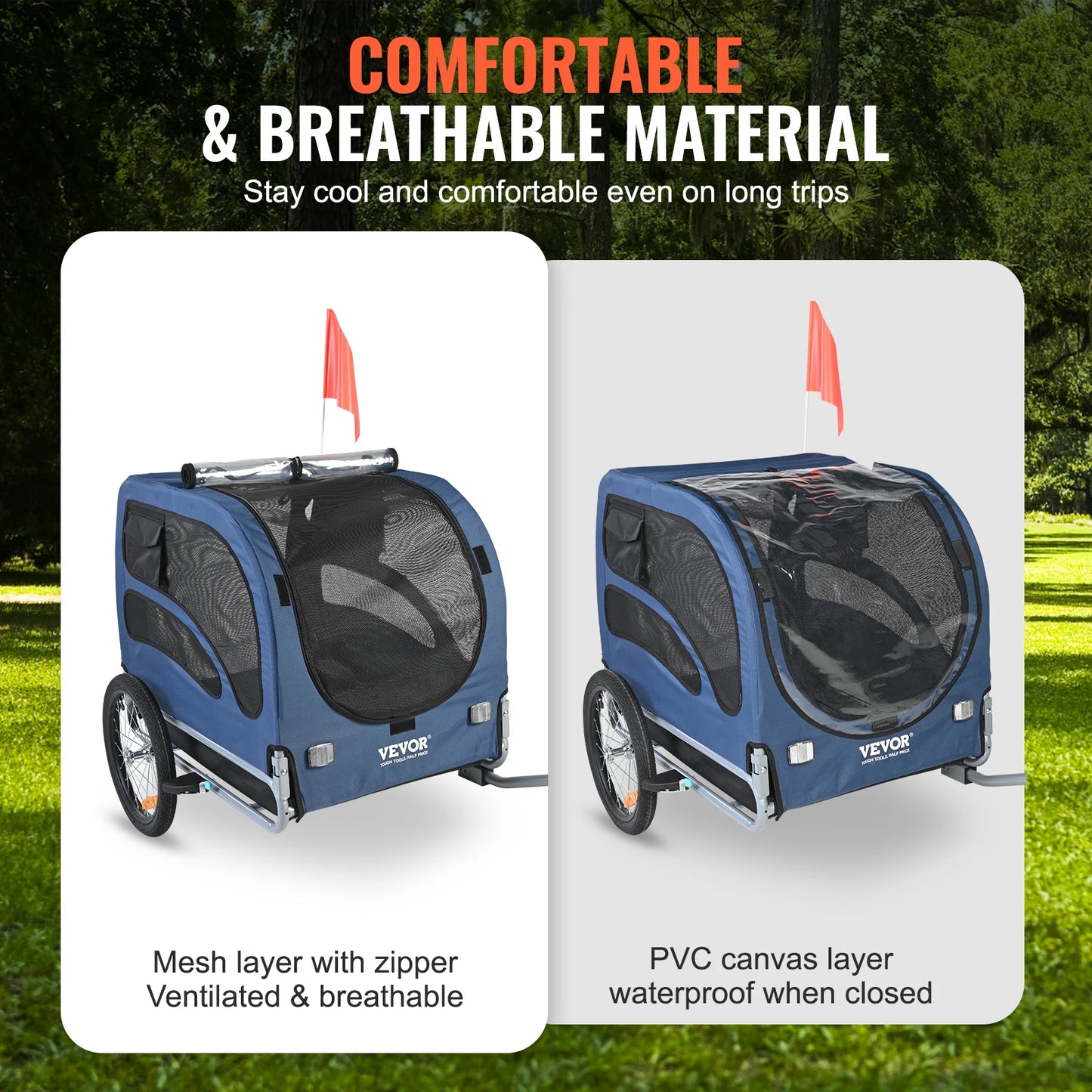 Dog Bike Trailer Carrier With Coupler And Reflectors 100 Lbs