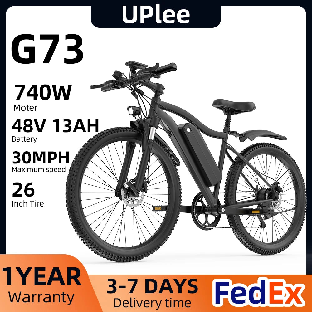 UPlee G73 Electric Bike 740W 48V Lithium Battery Fat Tire