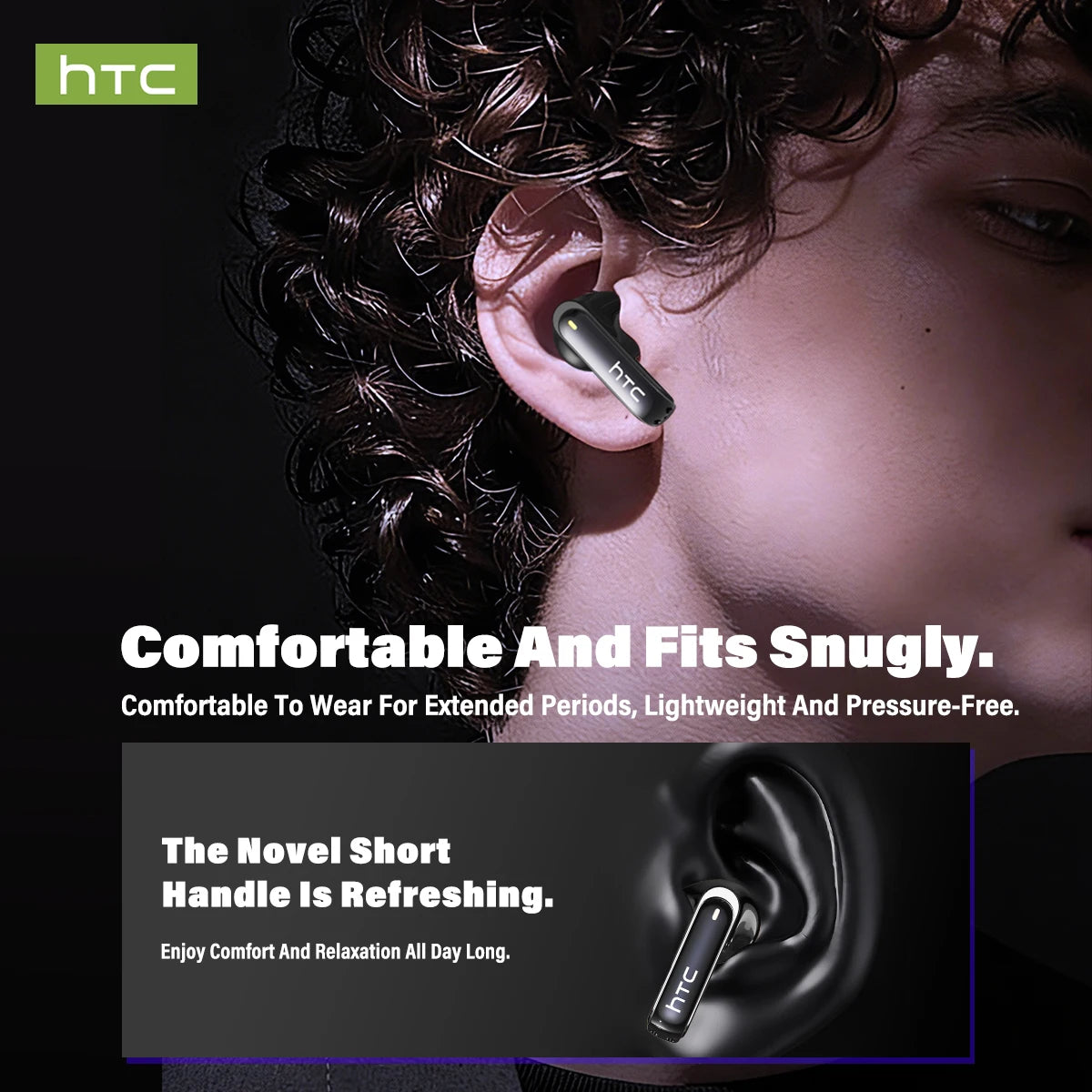 HTC Wireless Headphones NE70 Bluetooth Earphones With AI Translator
