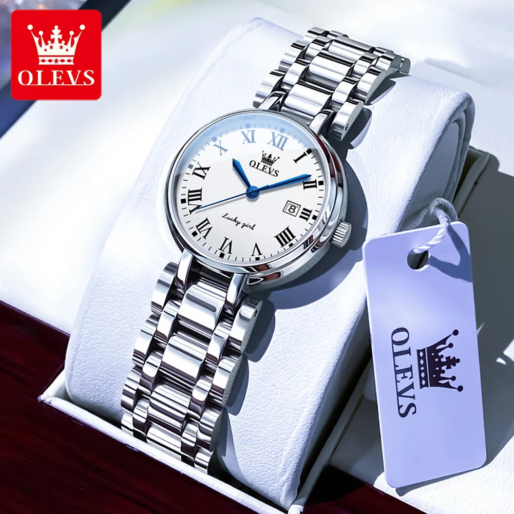 OLEVS 5575 Elegant Womens Quartz Watch With Diamond Calendar