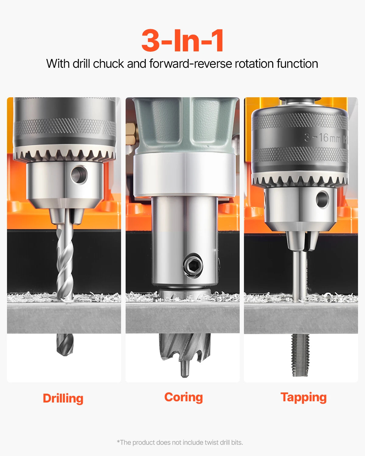 SucceBuy Magnetic Drill 1450W Portable Variable Speed Drilling Machine