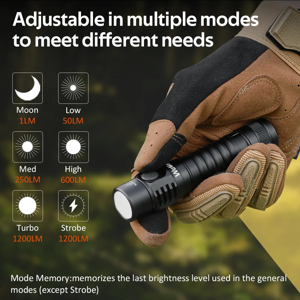 Wurkkos FC11C Flashlight USBC Charging 1200 Lumens Mountaineering Edition