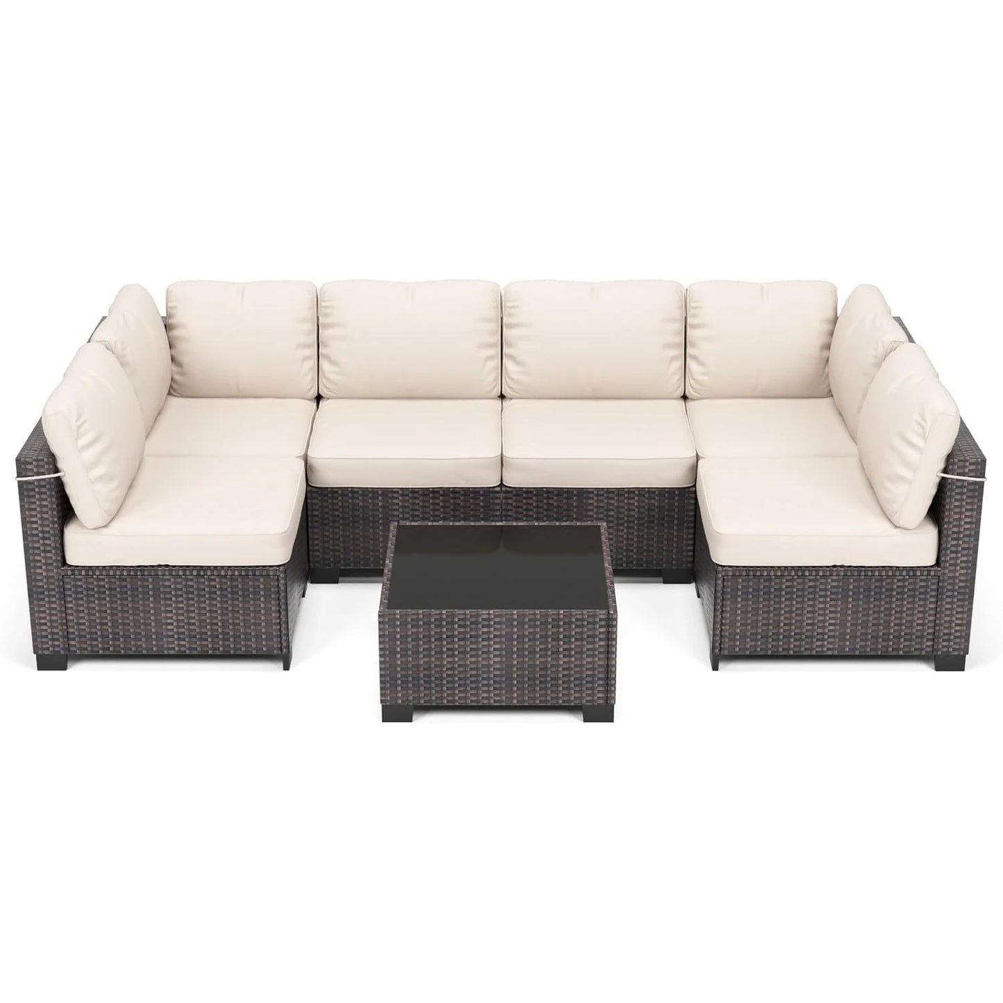 HobbyLane Modular Outdoor Furniture Set PE Rattan Wicker Sectional