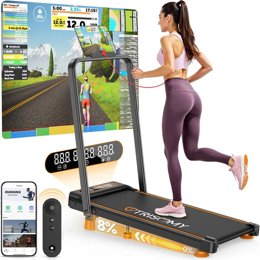3.5HP Walking Pad Under Desk Treadmill With Incline Handle Bar