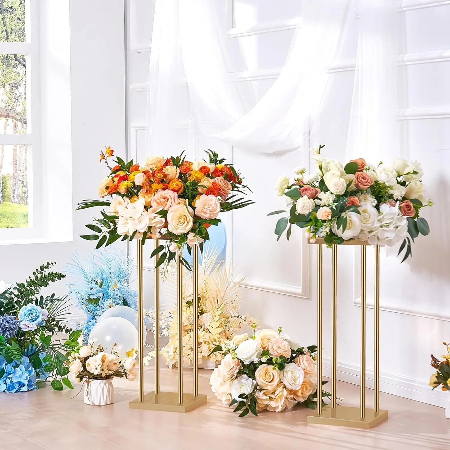 Metal Wedding Centerpiece Flower Stand Set for Tables 12 Pieces
