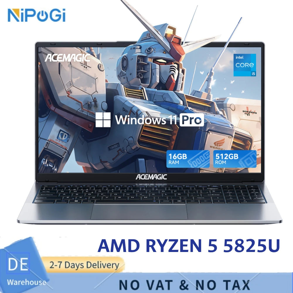 Nipogi LX15Pro Laptop Ryzen 7 5800U 16GB RAM 512GB SSD 15.6 Inch FHD