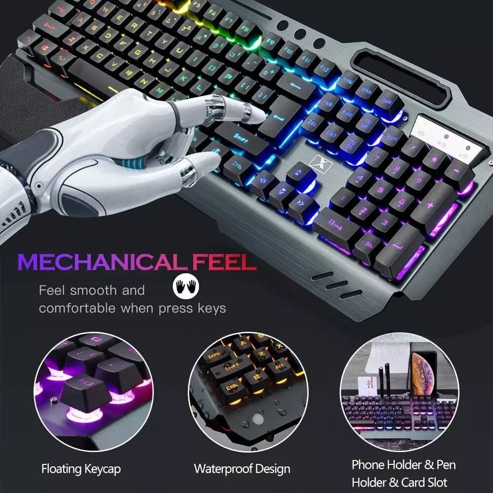 Ziyoulang Wireless Gaming Keyboard And Mouse Set RGB Backlit Pad