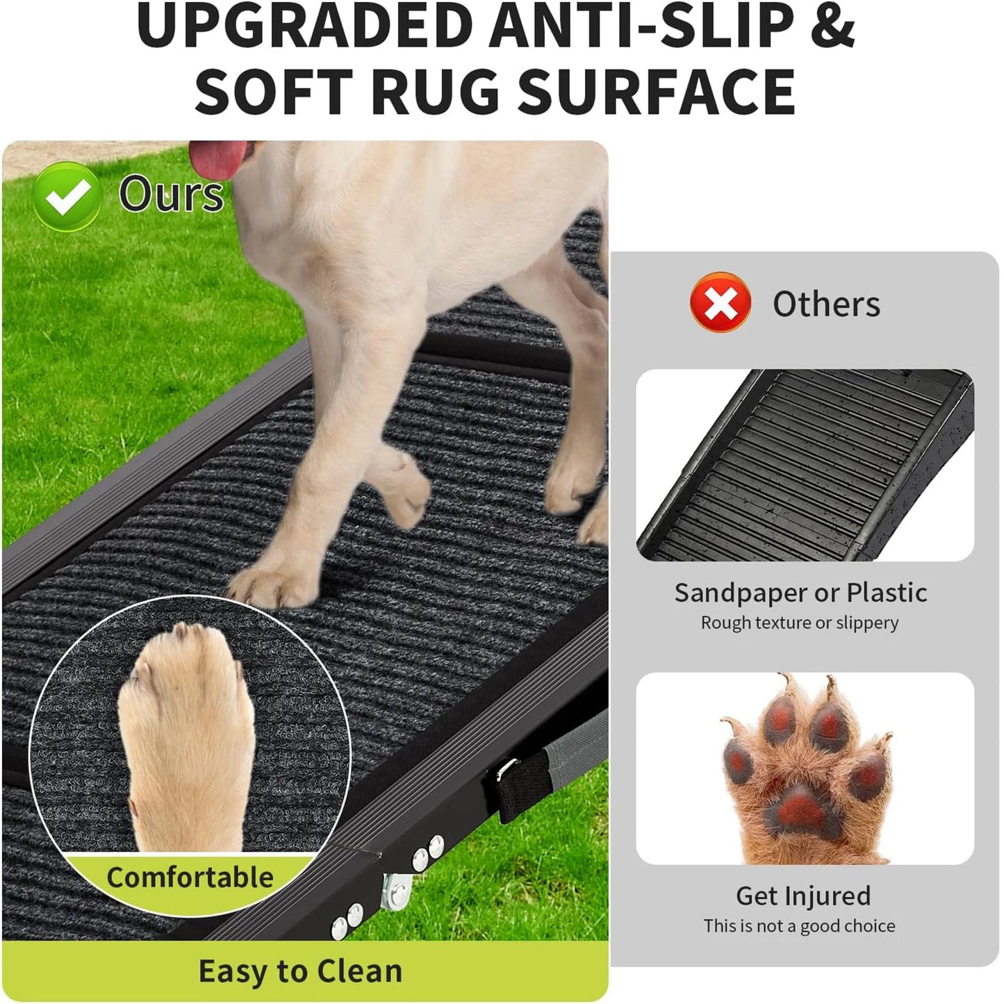 HiMISS Folding Car Dog Ramp Non-Slip Portable 250 LBS