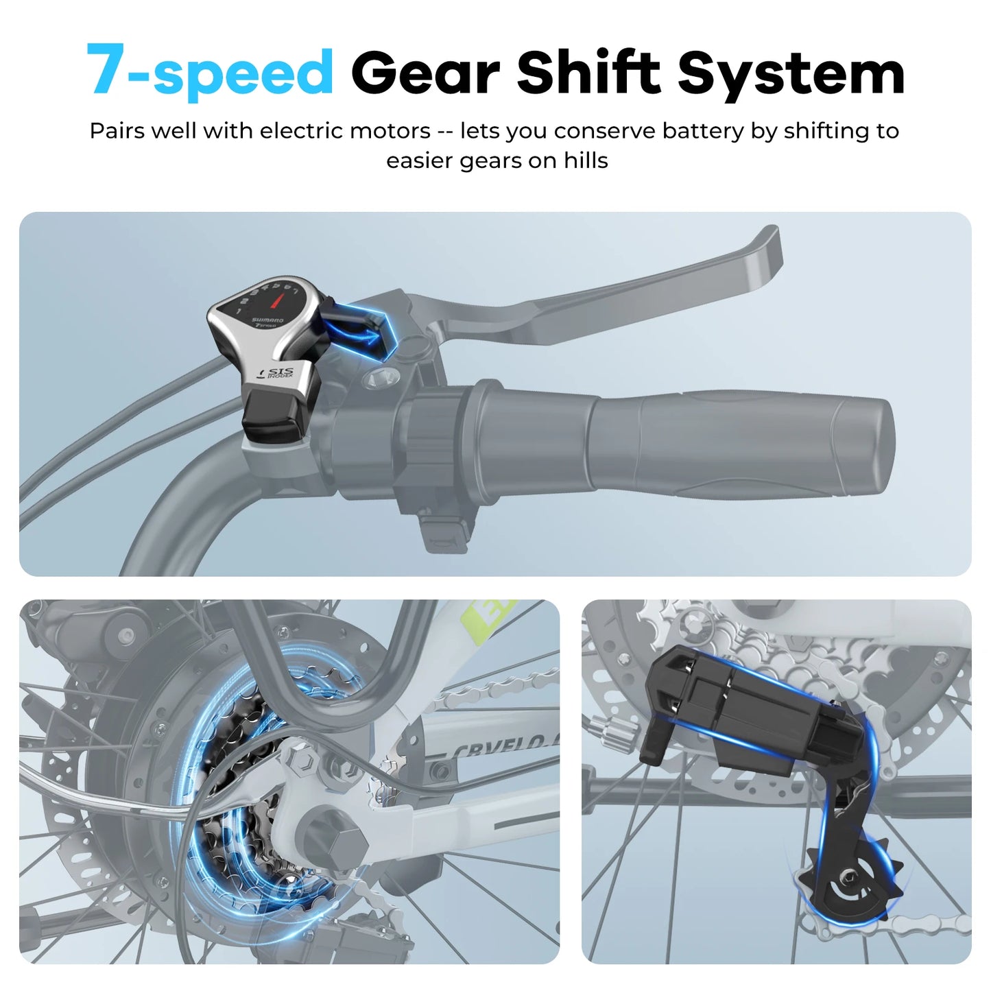 Cybervelo EK7 Electric Bike 1000W Peak Motor Detachable Battery