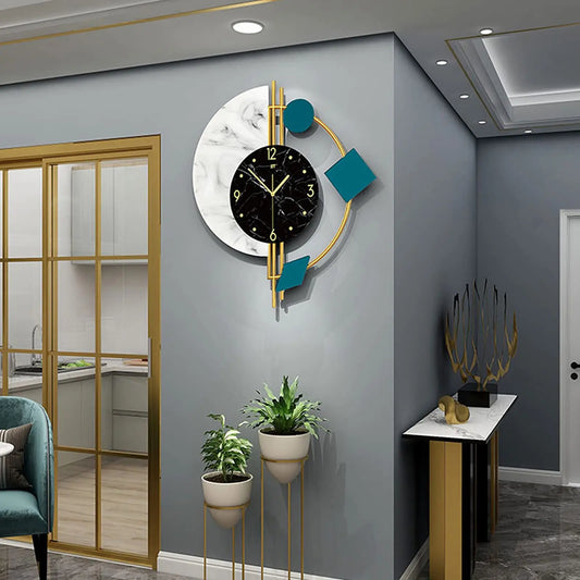 Marble Nordic Style Luxury Wall Clock Silent Battery Operated