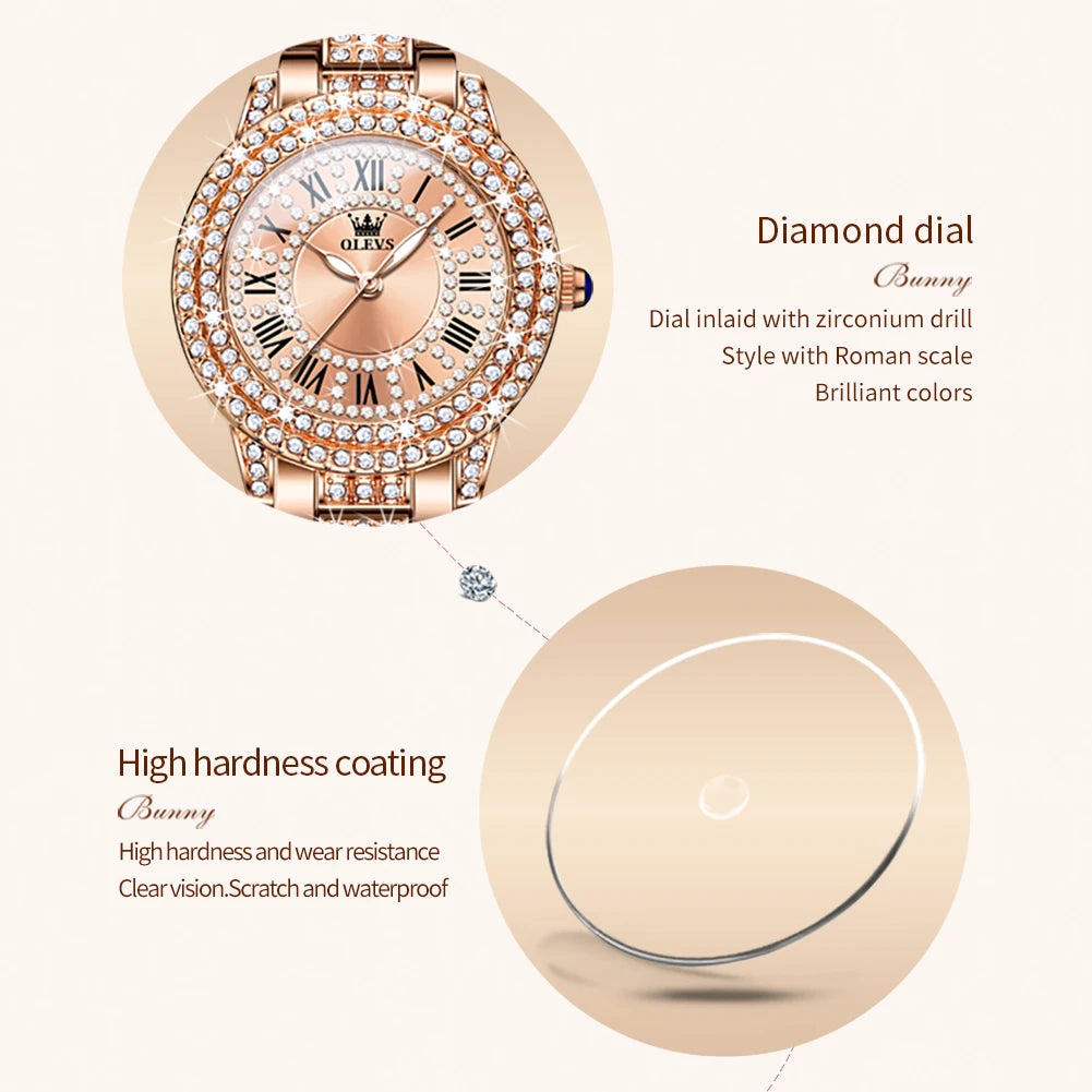 OLEVS Diamond Women's Watch 9943 Stainless Steel Waterproof Quartz
