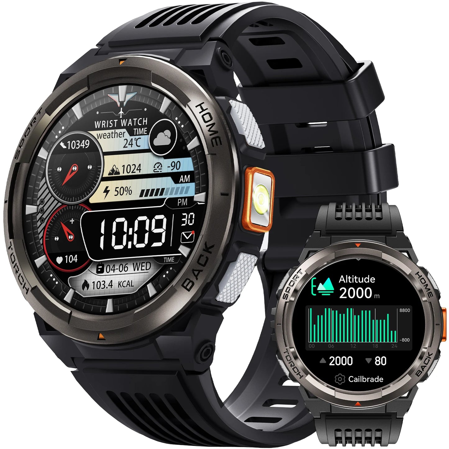 EIGIIS KE5 1.45 Inch Smartwatch 3ATM Waterproof With Compass Altimeter