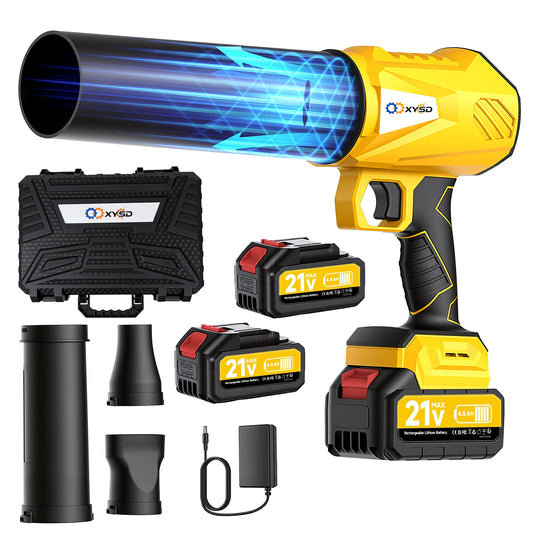 XYSD Cordless Leaf Blower With 2x4500mAh Batteries Turbo Jet Blower