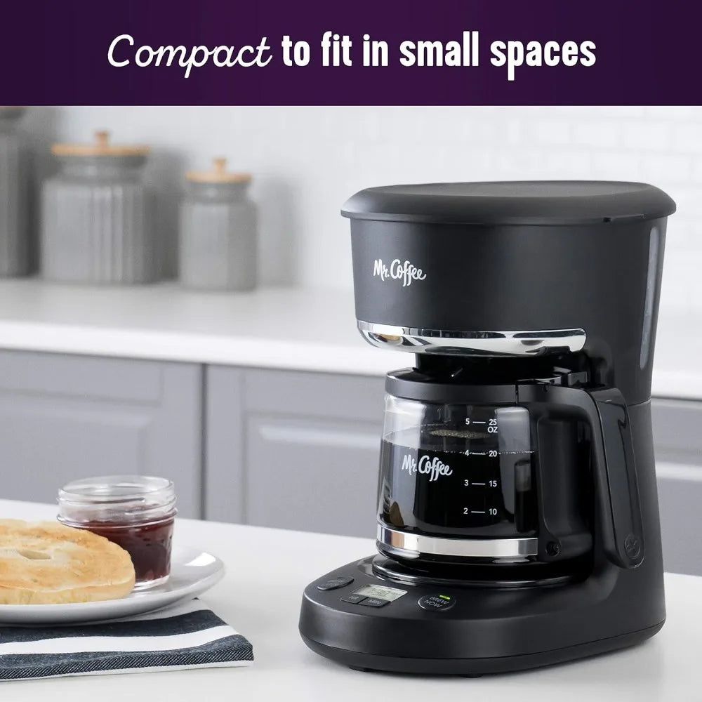 Five Cup Programmable Coffee Maker With Auto Pause And Compact