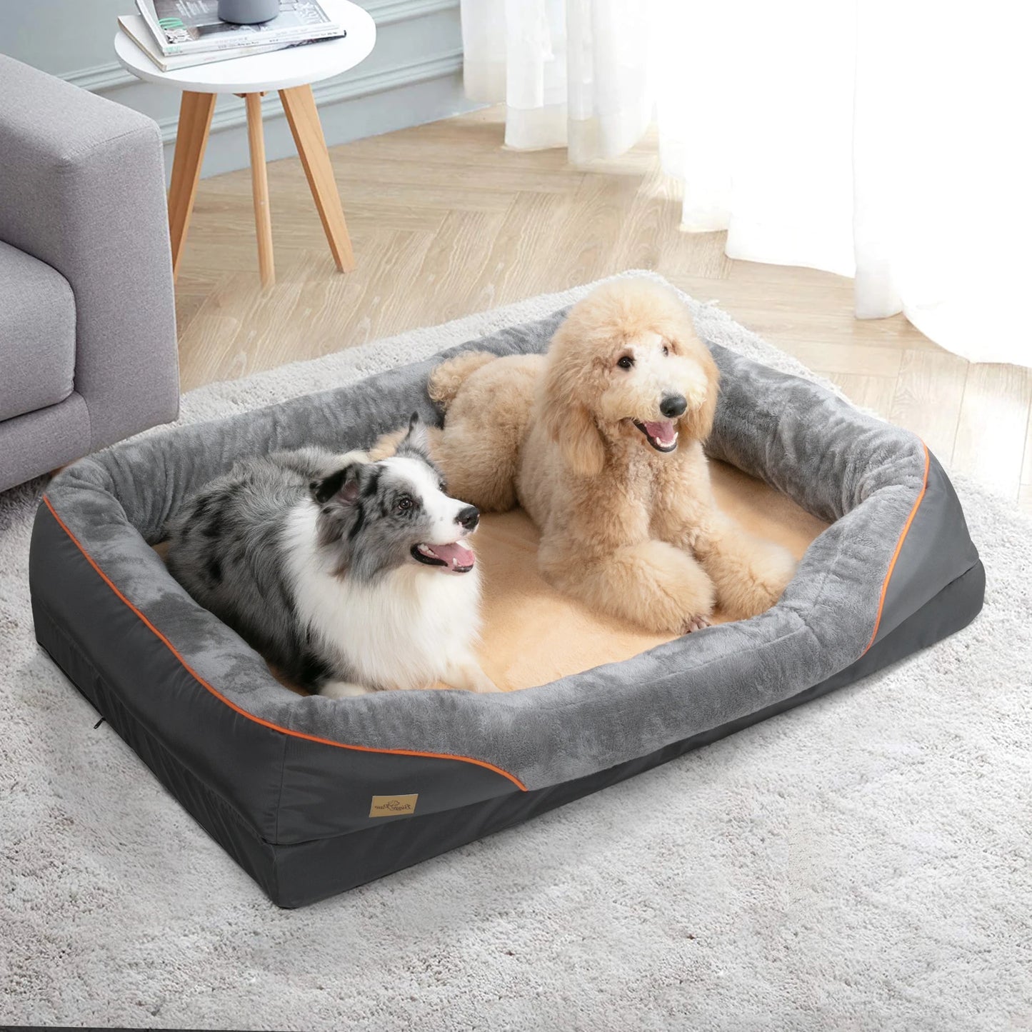 BINGOPAWCN Anti Allergy Warm Fleece Dog Bed Waterproof Removable Cover