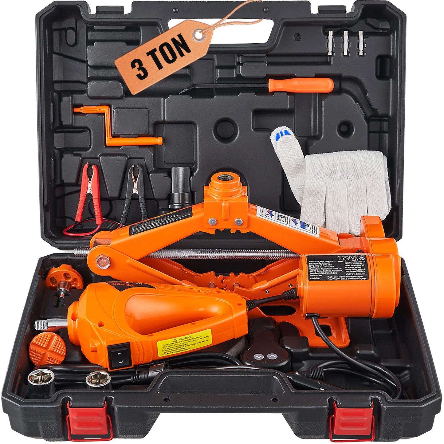 SucceBuy 3 Ton Electric Scissor Car Jack 12V Wrench Kit