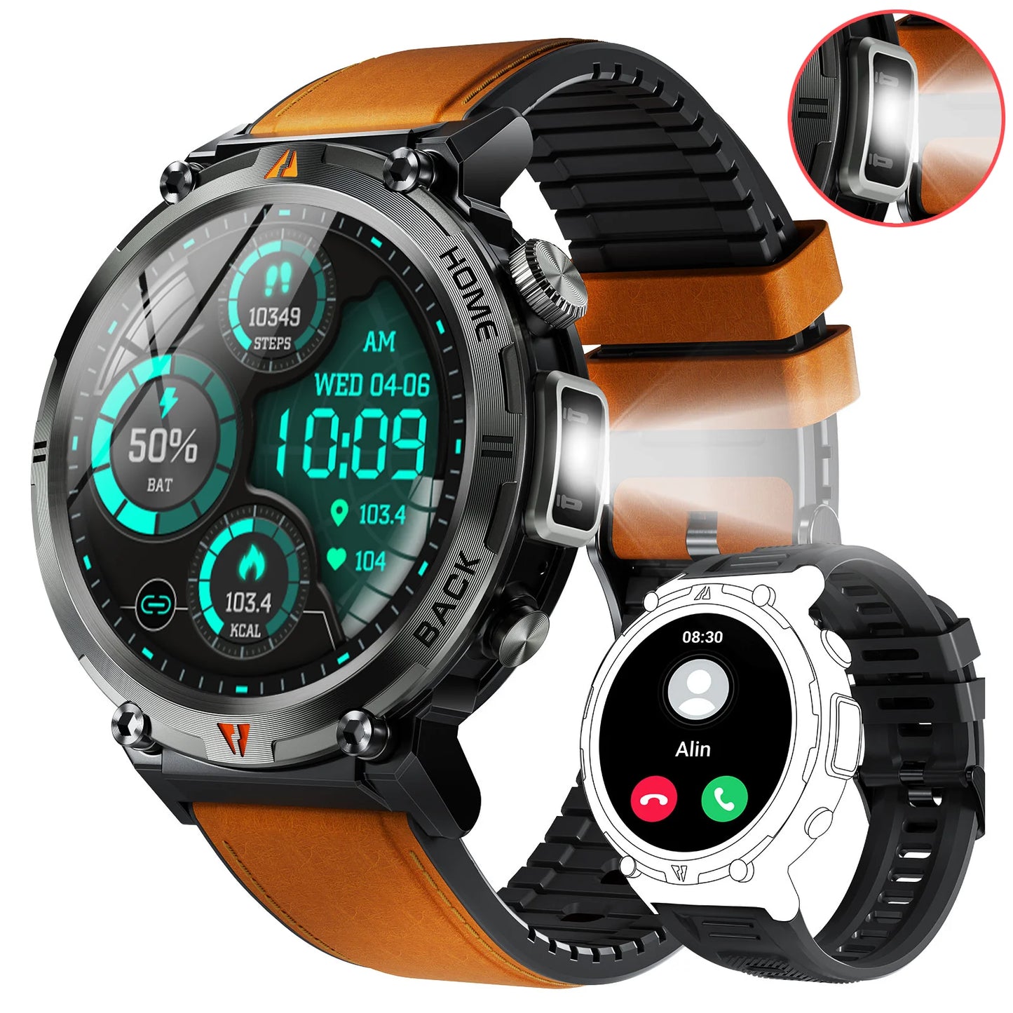 EIGIIS KE3 Bluetooth Call Smartwatch For Men Full Touch Health Monitor