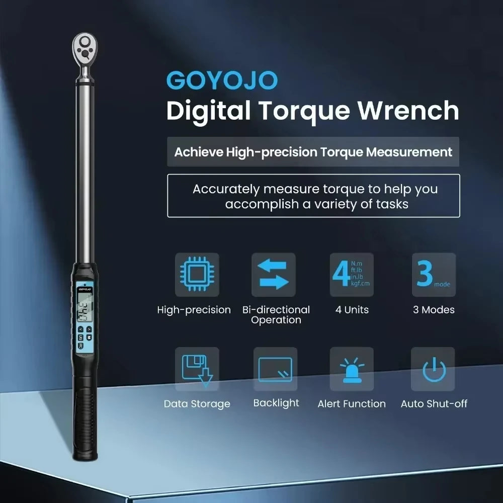 GOYOJO Digital Torque Wrench Precision 2 Percent Accuracy
