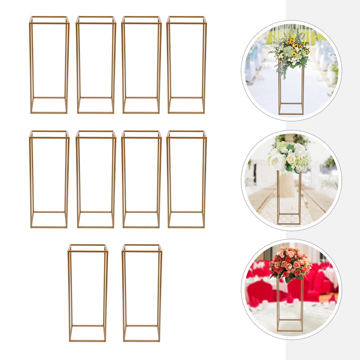 10Pcs Iron Flower Stand for Wedding Columns